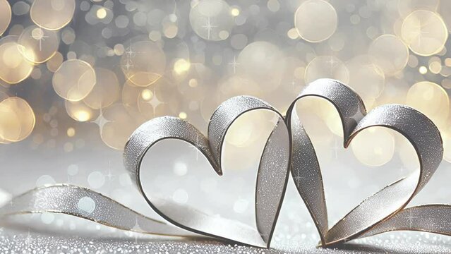 Valentines Day, Hearts, Wedding, Two hearts, Silver and Red hearts, Hearts background