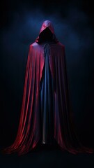 Dark Cinematic Backdrop with Vampire Cloak Generative AI