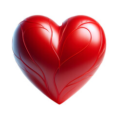 corazon rojo en 3d - obrazy, fototapety, plakaty