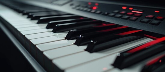Close-up of keys on Digital Electric Piano