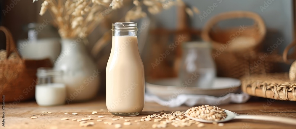 Poster Oat Milk Jug - A Delicious Dairy Alternative for the Health-Conscious, Oat Milk Lovers, in a Sustainable Milk Jug