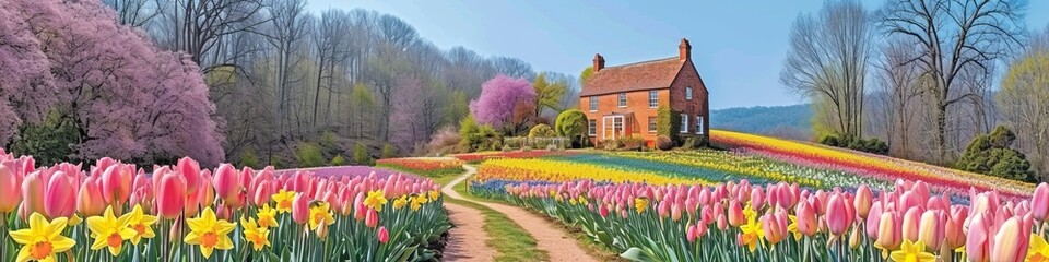 Idyllic Country Home with Blooming Garden - Picturesque Rural Living