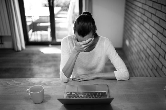 Young woman feeling over worked exhausted tired 