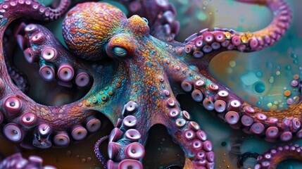 Obraz premium abstract octopus, nano fluid 