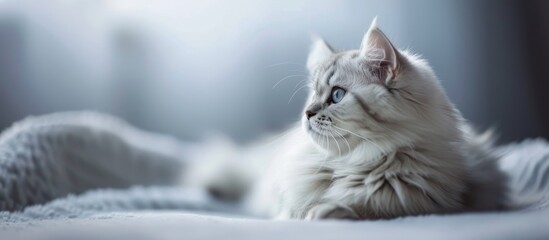 Stunningly Beautiful Cat Poses Gracefully, Gazing Away in a Mesmerizing Display of Elegance