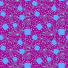 Cartoon geometric fruit seamless cherry pattern for wrapping paper and fabrics and summer packaging