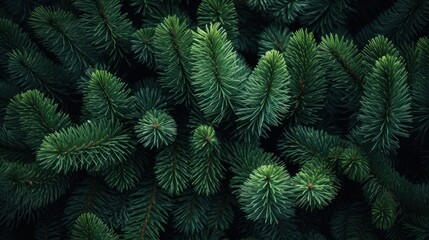 Beautiful Winter Fir Tree Branches Background AI Generated