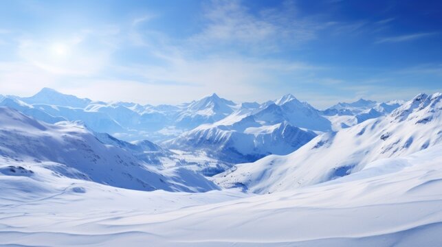 Winter Mountains Landscape Wallpaper AI Generated
