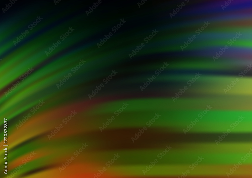 Poster dark multicolor, rainbow vector pattern with lines, ovals. creative illustration in halftone marble 