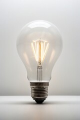 "AI-Generated Light Bulb on Clean White Background"
