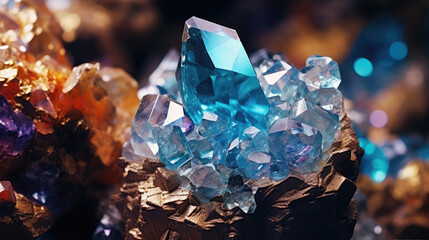 Close-up exploration of crystal majesty, portraying robust clusters in sparkling detail