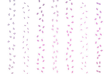 Light Pink vector backdrop with music notes.
