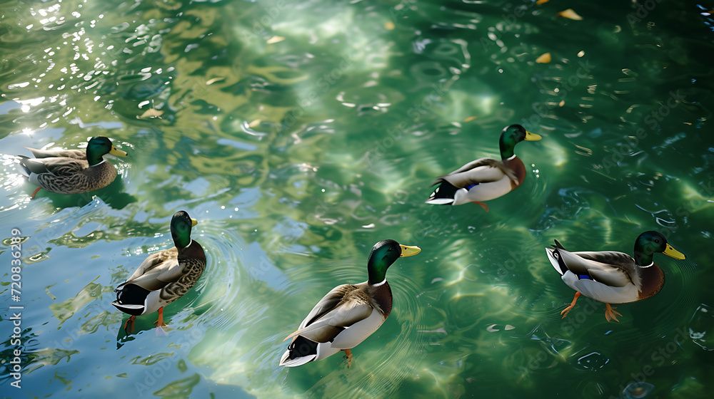 Wall mural ducks in the water