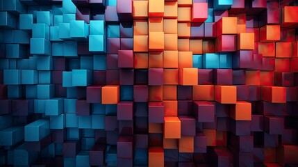 Abstract background of cubes. 3d rendering, 3d illustration. Generative AI