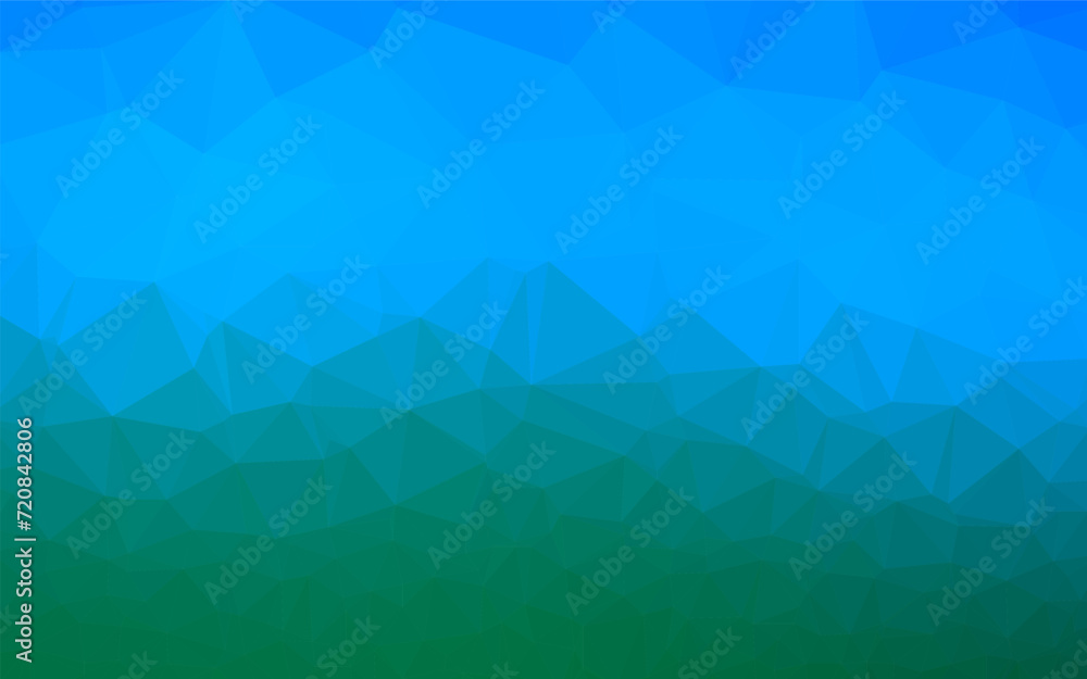 Poster light blue, green vector polygon abstract backdrop. triangular geometric sample with gradient. new t
