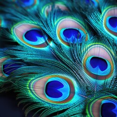 Artistic photo of peacock feathers