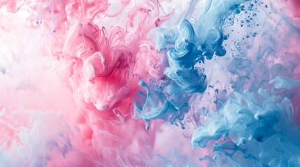 Fototapeta premium Mesmerizing swirls of vibrant pink and blue dance together in an abstract painting, evoking feelings of colorfulness and creativity