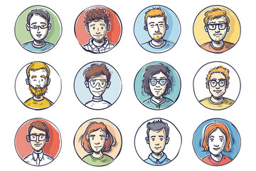group people icons set of 6 people