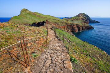 Trail to the Ponta de São Lourenço (tip of St Lawrence) on a narrow isthmus at the easternmost...