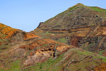 Fototapeta na wymiar Trail to the Ponta de São Lourenço (tip of St Lawrence) at the easternmost point of Madeira island (Portugal) in the Atlantic Ocean