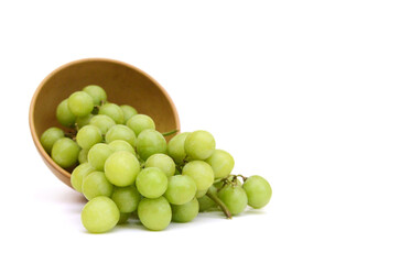 Green grape bunch isolated on white background