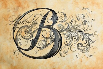 A mesmerizing swirl of ink dances across the page, transforming into a letter b in this captivating drawing that blurs the lines between sketch and art