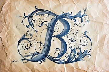 A vibrant ink drawing of a blue letter captures the beauty and complexity of the written word, transforming it into a stunning work of art