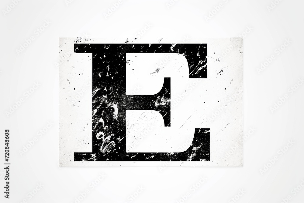 Aufkleber a minimalist sketch of a black letter boldly stands out against the clean, white surface, evoking a 