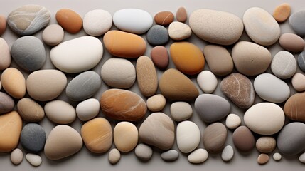 Tranquil Stone Background with Smooth Sea Pebbles AI Generated