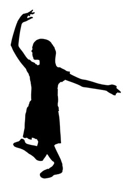 black silhouette girl dancing clip art preview