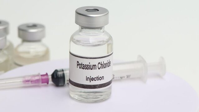 Potassium Chloride in a vial, Chemicals used in medicine or laboratory experiment