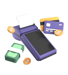 3d rendering of electronic cashless payments and secure transactions