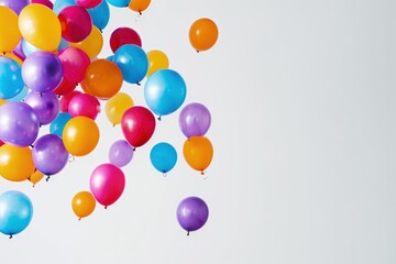 Fototapeta na wymiar Colorful Balloons Floating in the Air