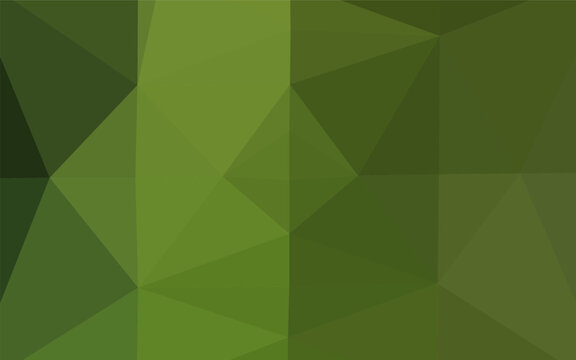 Dark Green vector low poly layout. A sample with polygonal shapes. Triangular pattern for your business design.