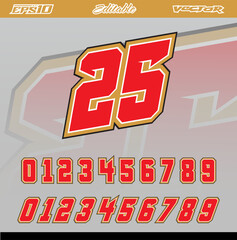 Sticker label with text and number effect