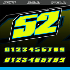 Sticker label with text and number effect