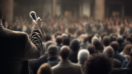 Engaging Speaker Addressing a Crowd AI Generated