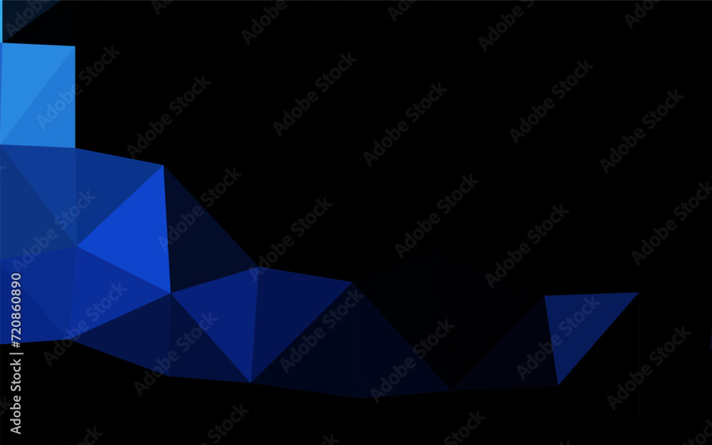 Poster dark blue vector triangle mosaic template. colorful illustration in abstract style with gradient. co
