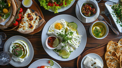 table with mezze