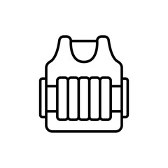 Body armor outline icons, minimalist vector illustration ,simple transparent graphic element .Isolated on white background