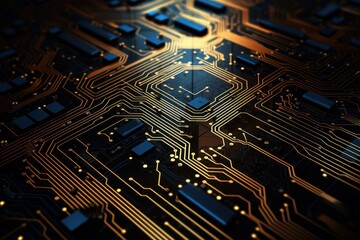 Technology Circuit Scene AI Generated