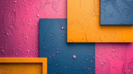 Creative Graphic Design Abstract Background - pink blue and orange squares