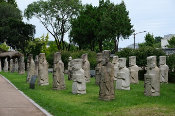 Ancient Korean Memorial Statue and Landmark, Seoul South Korea