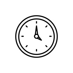 Clock outline icons, minimalist vector illustration ,simple transparent graphic element .Isolated on white background