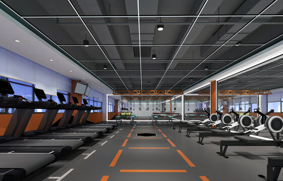 3d render fitness gym plates salon