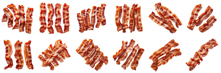 set of breakfast of bacon strips