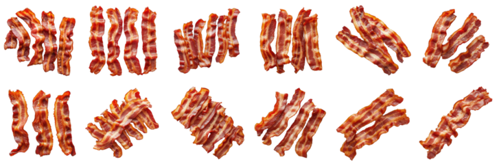 set of breakfast of bacon strips