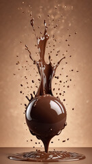 choco realistic ball splash