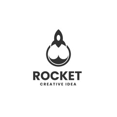 Vector Logo Illustration Rocket Silhouette Style