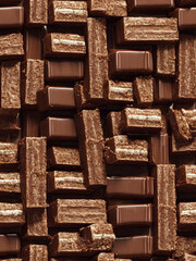 composition of arranged chocolates